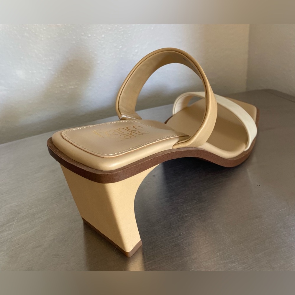 NEW FRANCO SARTO 2-TONED BLOCK SLIDE SANDALS